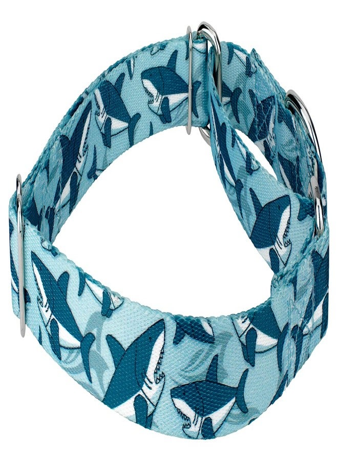 كانتري بروك ديزاين طوق ومقود للكلاب من Country Brook Petz - Sharks Martingale - مجموعة Critter Corner التي تتميز بتصاميم مستوحاة من المخلوقات (1 بوصة، متوسط) - Image 4